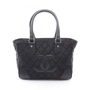 CHANEL Black Leather Tote Bag